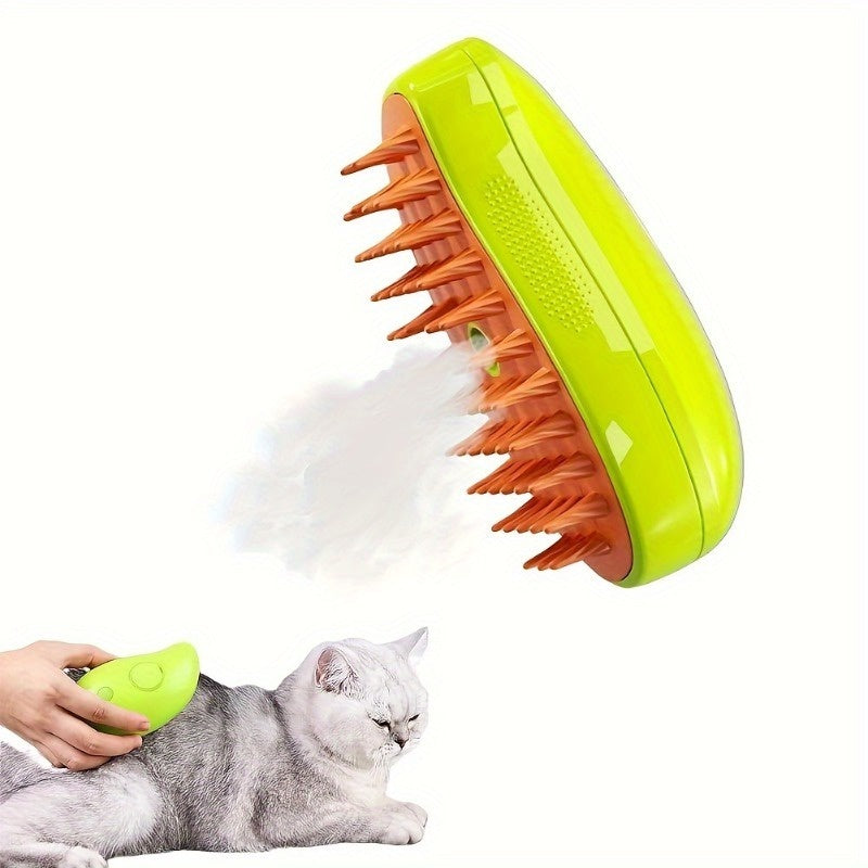 Escova Vaporizadora Para Gatos e Cachorros Escova 3 em 1
