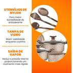 Jogo de Panelas 10 Peças Antiaderente Vanila Bianco D’Itália