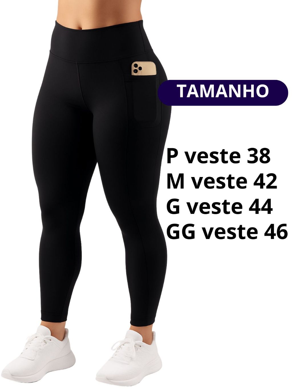 Kit 3 Calça Legging Feminina Fitness Academia com Bolsos