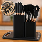 Conjunto Profissional de Utensílios Cozinha 19 Peças – Silicone Antiaderente.