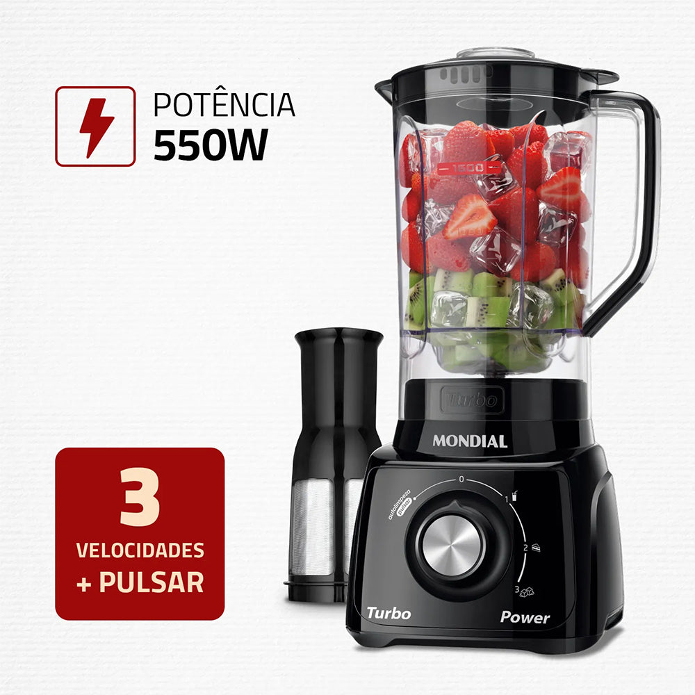 Liquidificador Mondial Turbo 3 Velocidades