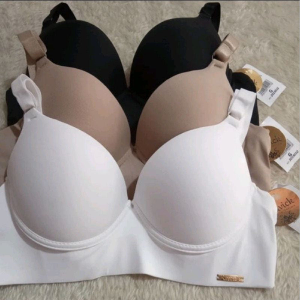 Kit c/3 Sutiã de Microfibra Com Bojo