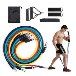 Kit 11 elástico extensor para treino funcional em casa