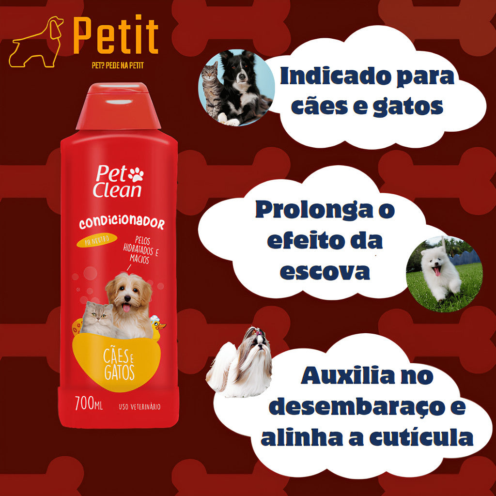 Kit Shampoo 5 em 1 + Condicionador + Perfume para Cães e Gatos